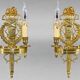 Pair of Gilded Bronze Wall Lights, Directoire Style, Two Lights