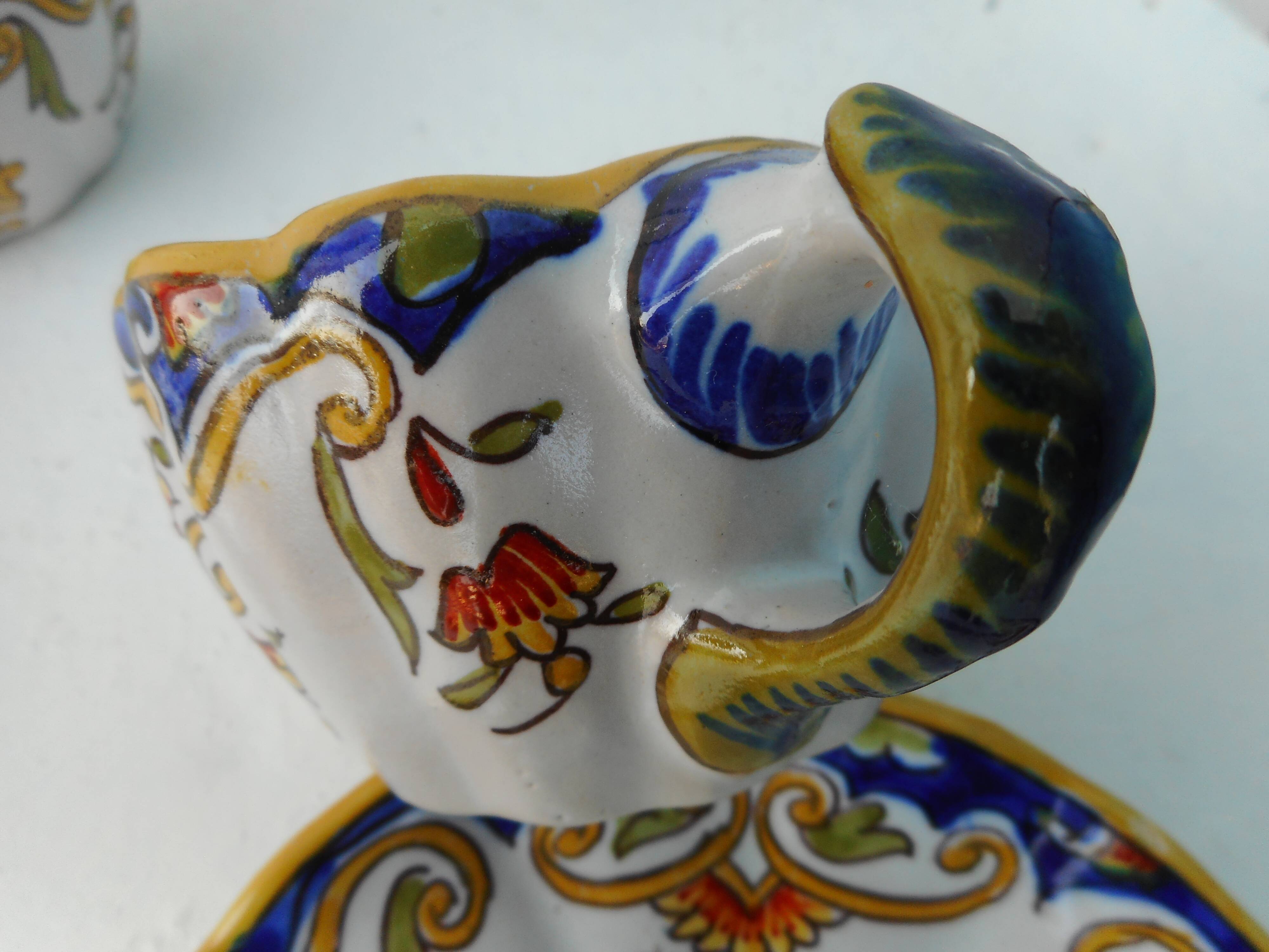 Two cups of earthenware "Rouen"