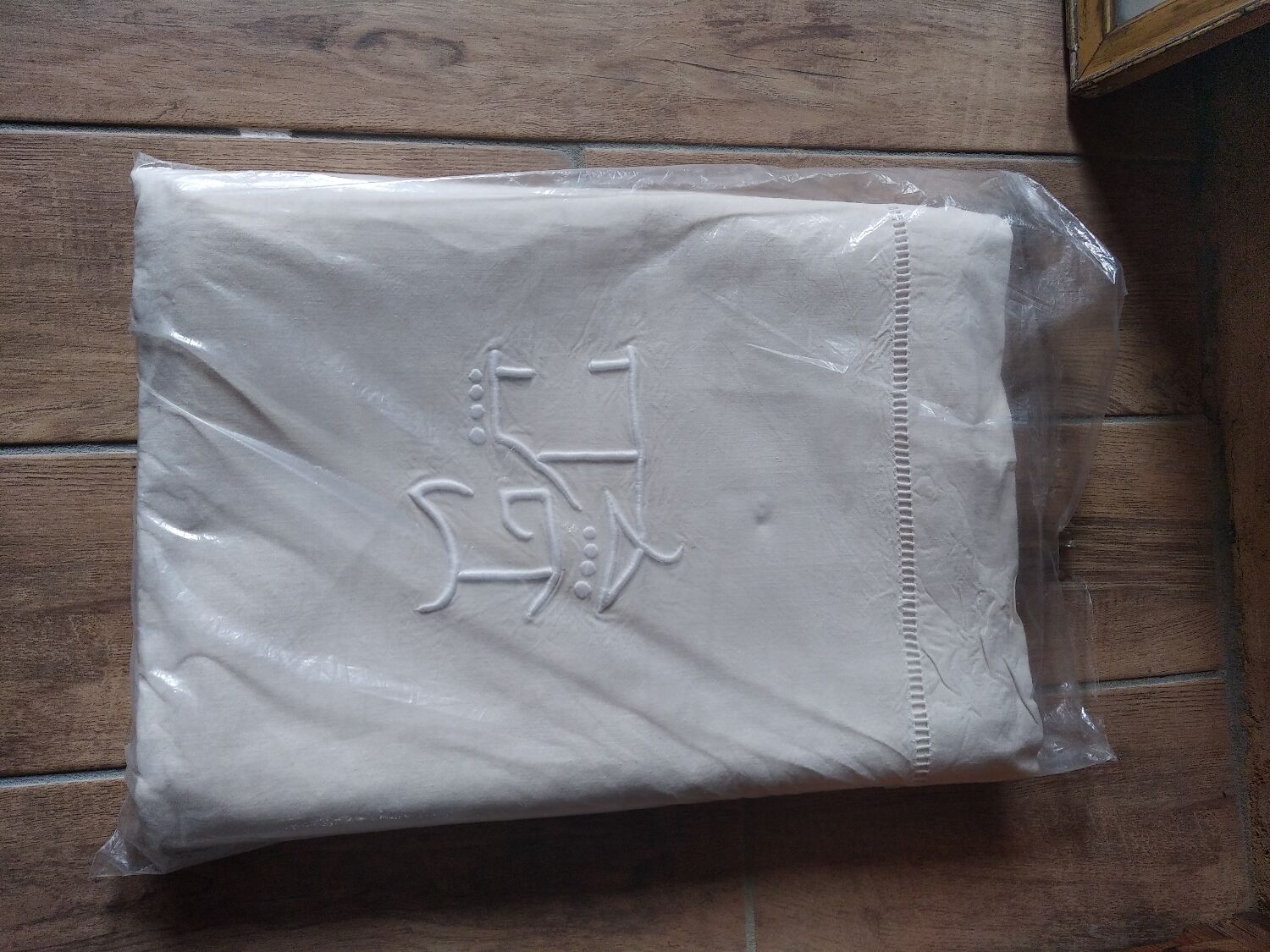 Old monogrammed mestizo sheet LC art deco style