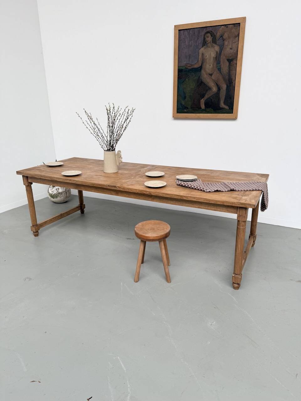 XL beech farmhouse table