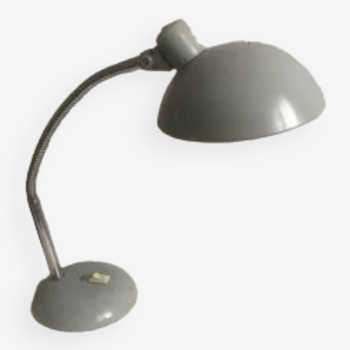 Industrial desk lamp, grey metal, 1960