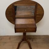 Pedestal table that can be transformed into a small walnut dressing table