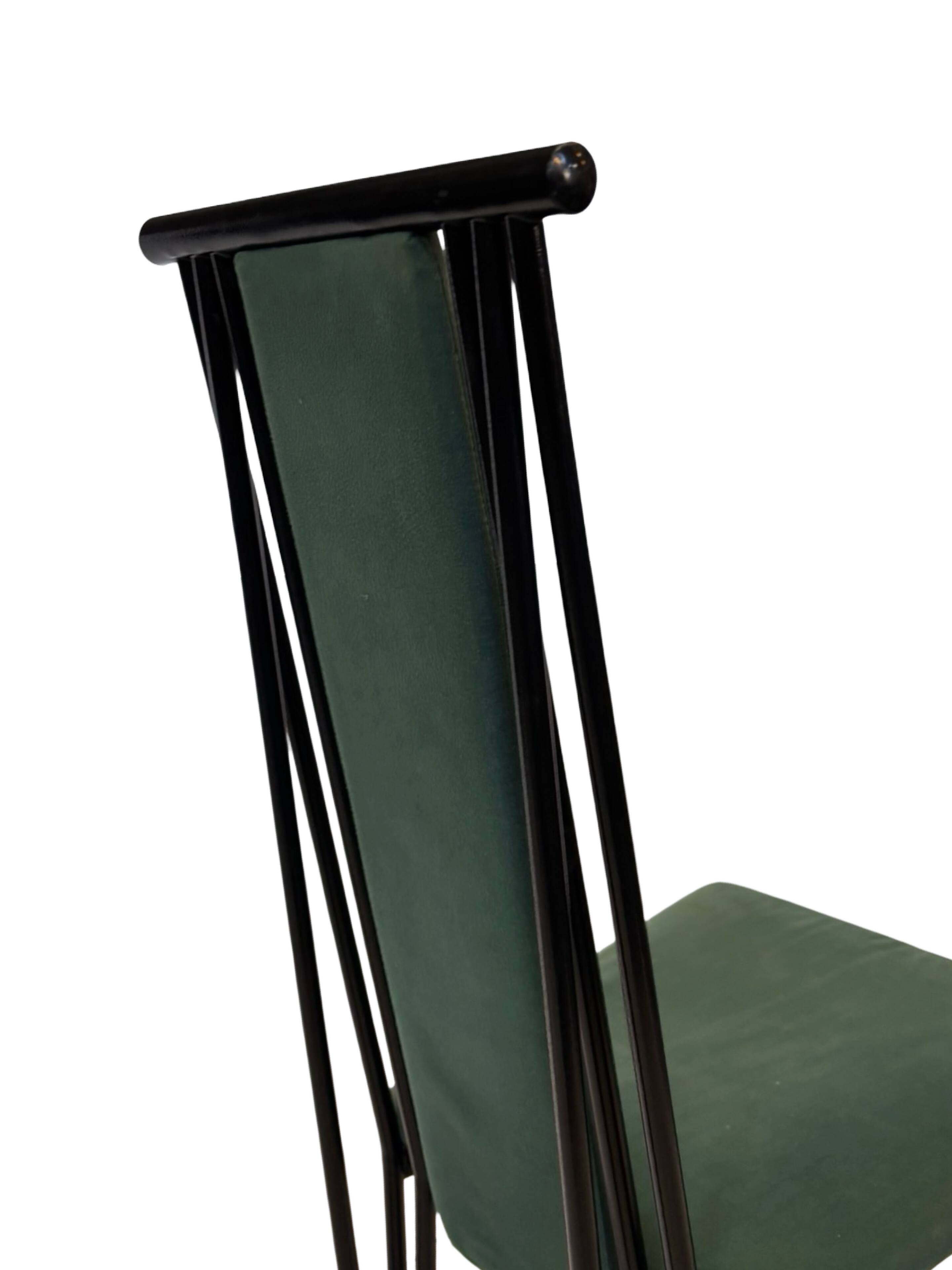 Vintage dining chairs modern design 80's set of four