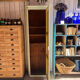 Old original green patina cabinet