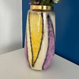 vase west germany violet jaune et doré / vase made in germany