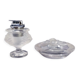1970s Smoking Set  by Lalique. Signed on The Bottom. Made in France