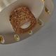 Danish hanging lamp made of glass, metal and with amber colored prisms