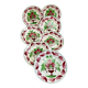 7 assiettes à dessert XIX Sarreguemines décor au pochoir