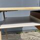 Small vintage desk with formica drawers and 70s chair