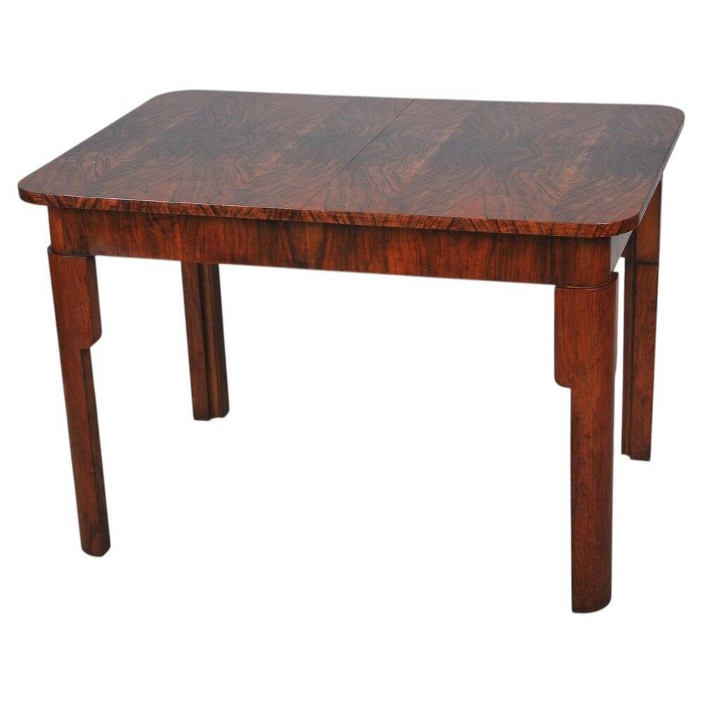 Art Deco Extendable Dining Table in Beech, Spruce and Walnut, Czech, 1930s