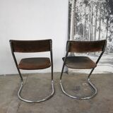 Pair of 1970 cantilever chairs, chrome