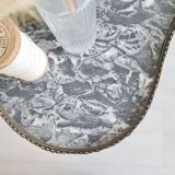 Mini wooden and marble table - antique side table