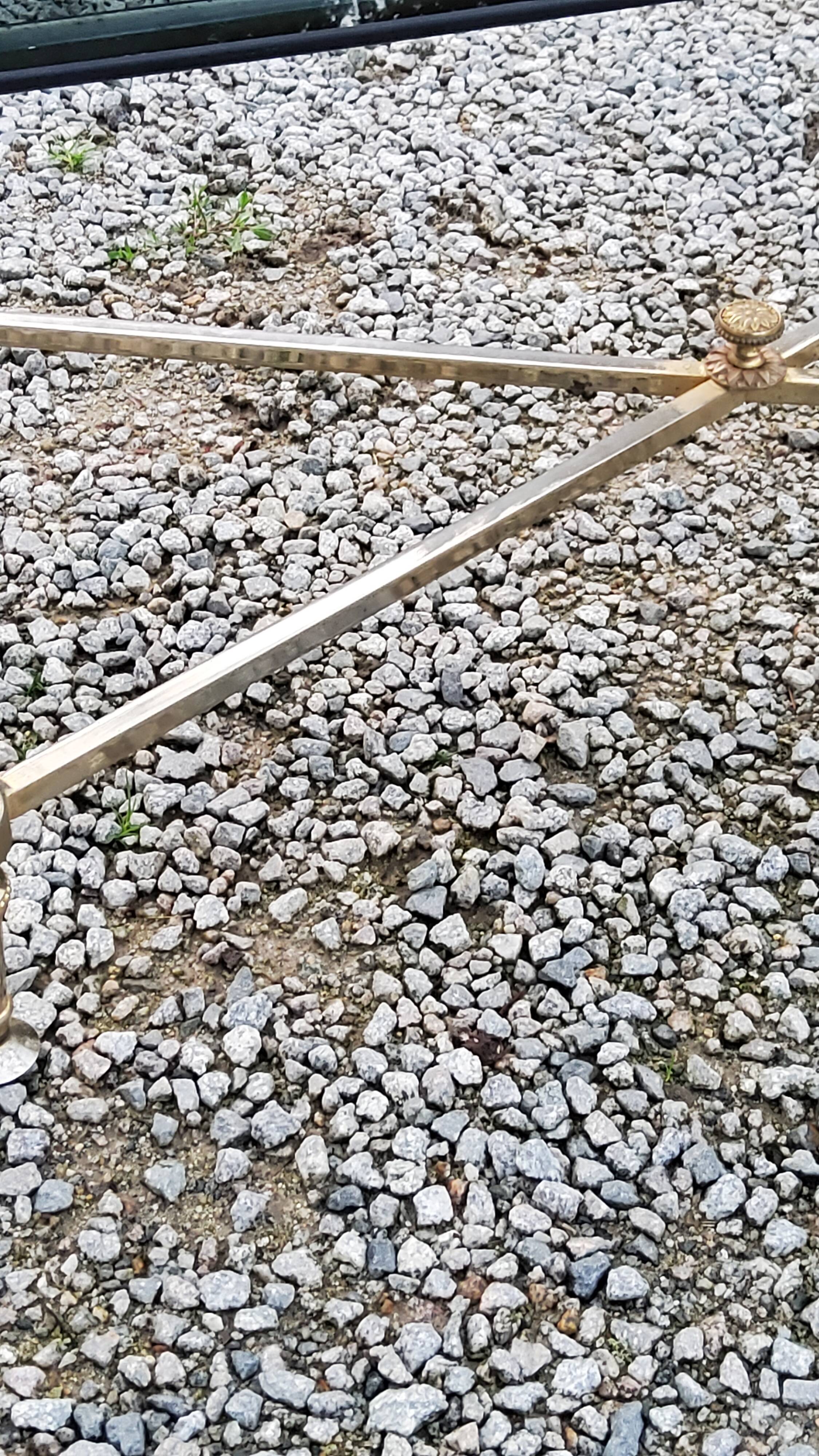 Coffee table of the 70s in neo-classical style gilded metal base and chrome smoked glass top