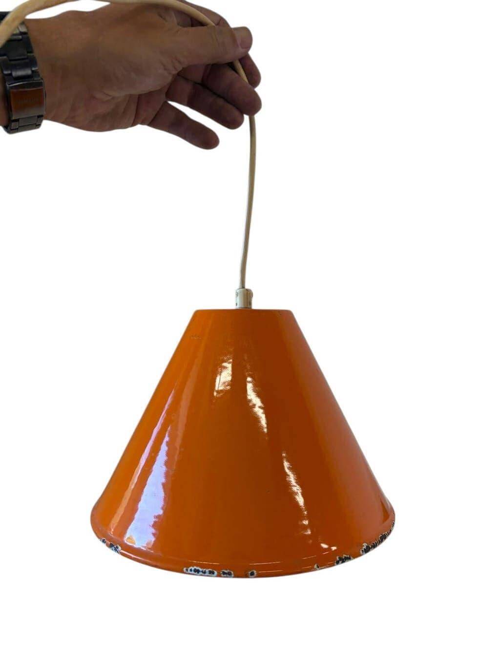 Vintage orange metal pendant light