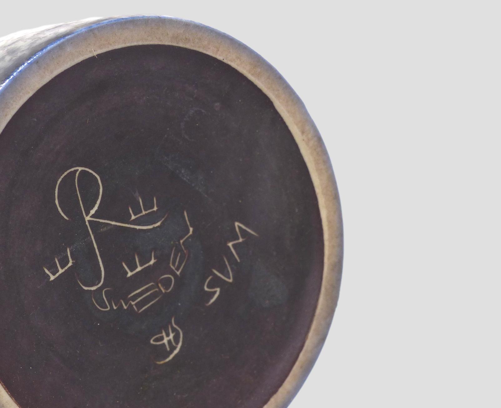 Blue stoneware vase Carl Harry Stalhane 1960 - Rörstrand