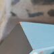 Hand-painted blue wooden tray