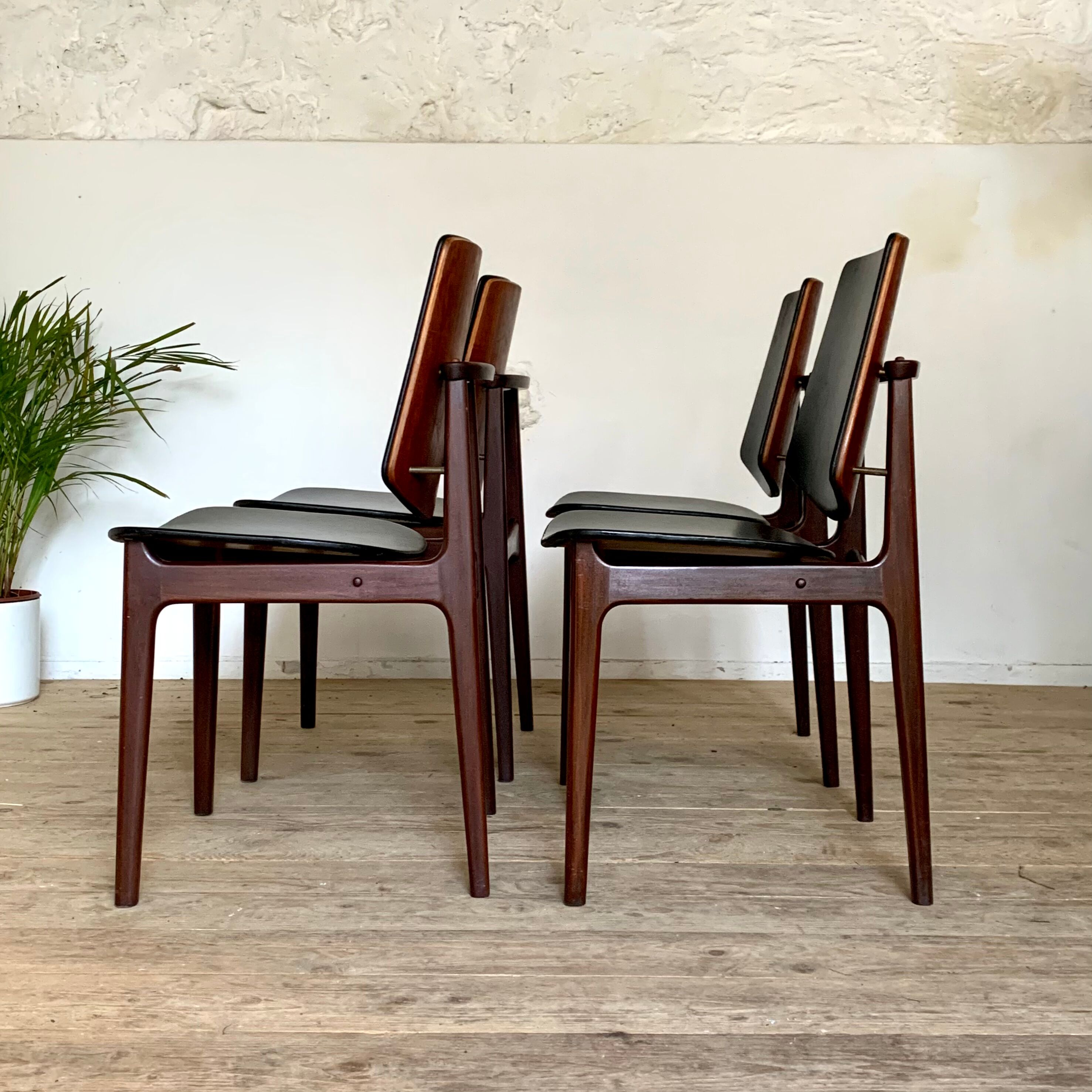 4 Danish teak chairs by Arne Hovmand Olsen
