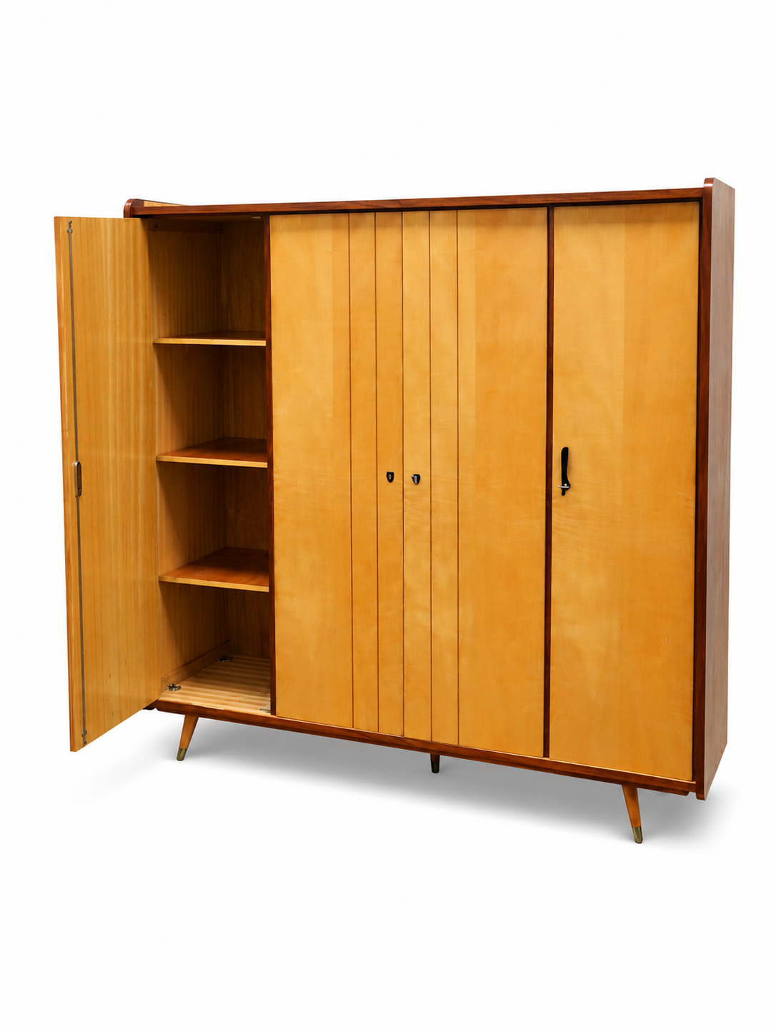 Vintage 50s/60s wardrobe with shelves and hanging section