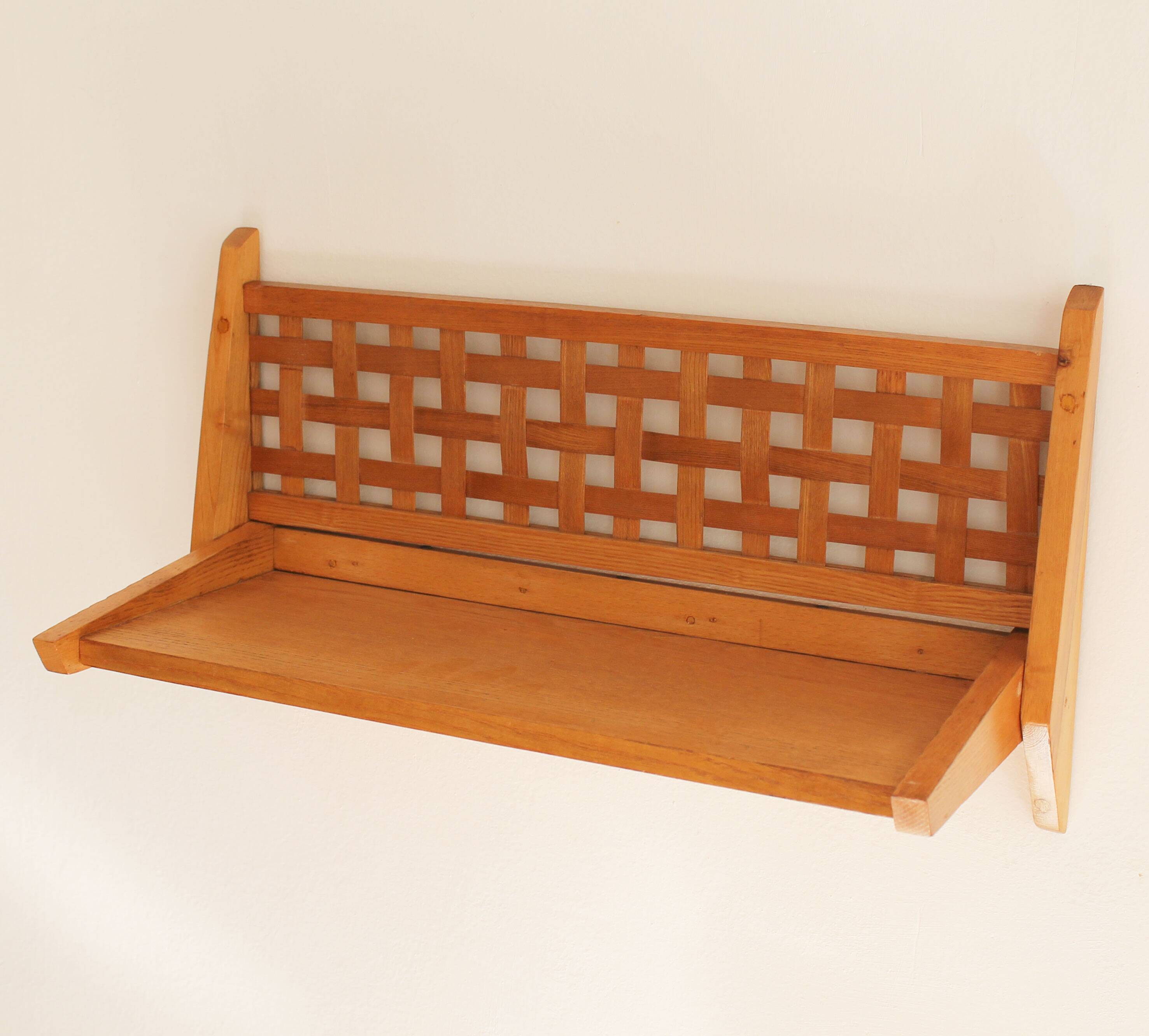 1960's Wooden Wall Shelf