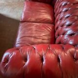 Sofa chesterfield red leather