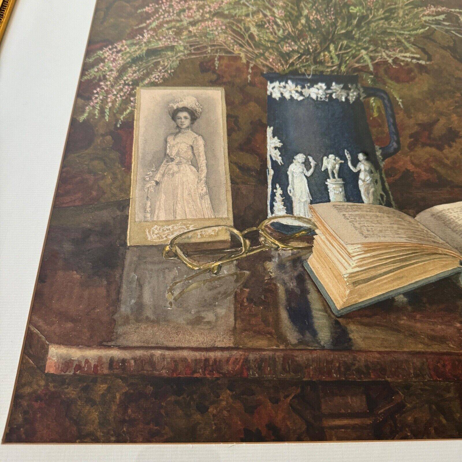 Watercolor on paper by Valentin Nossikov XXth Still Life with Heather