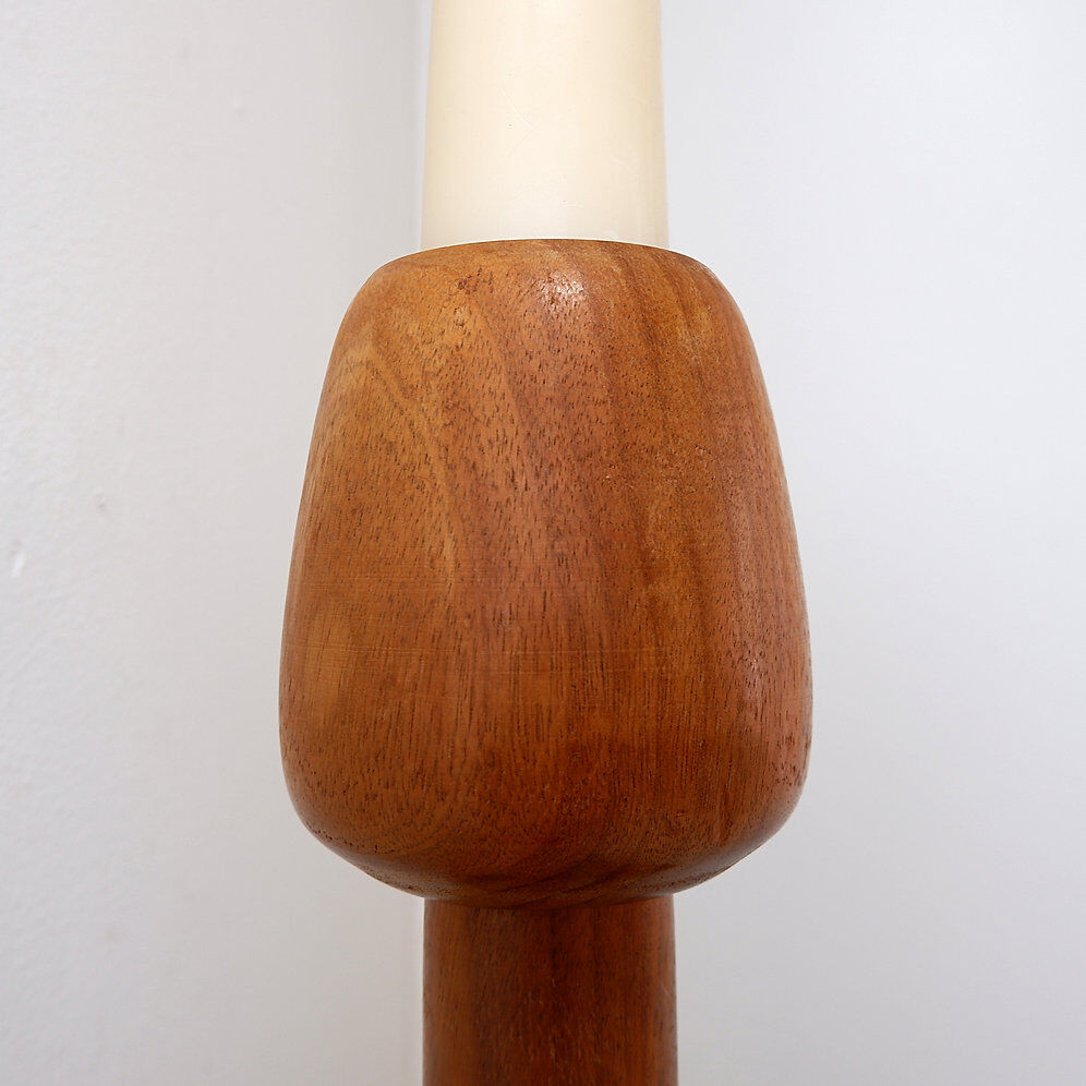 Large vintage turned wooden candlestick - 1960s