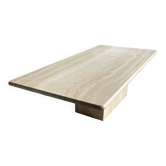 Table basse italienne en travertin – années 1970