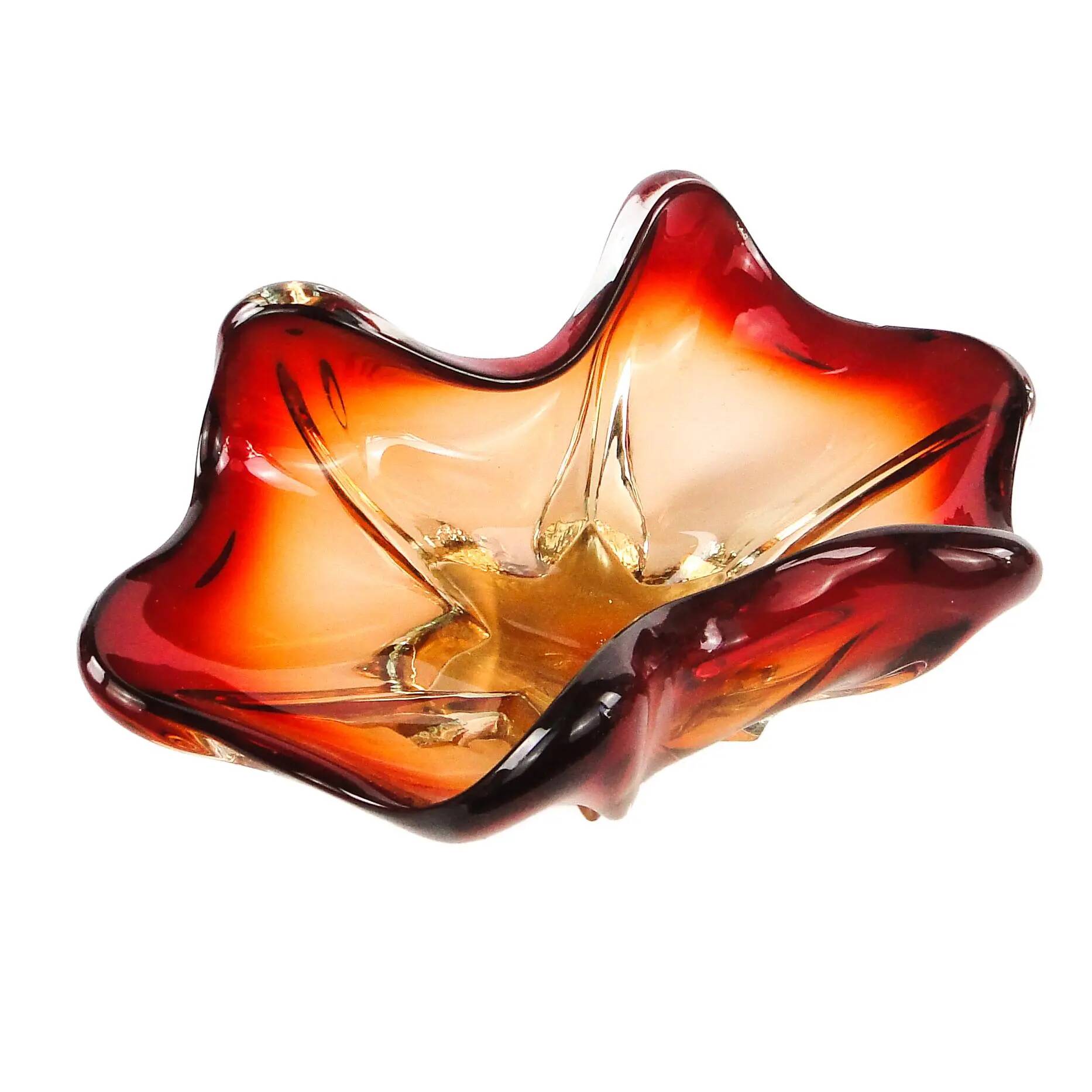 Bol Sommerso de Murano, en verre, design de F. Poli, Italie, années 1950.