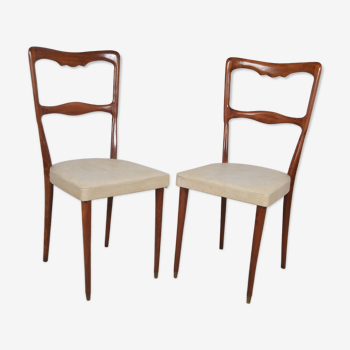 Chaises scandinaves skaï blanc