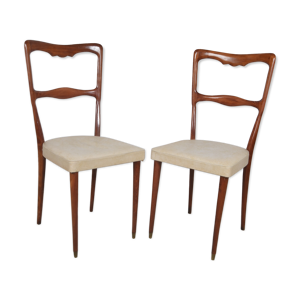 Chaises scandinaves skaï blanc