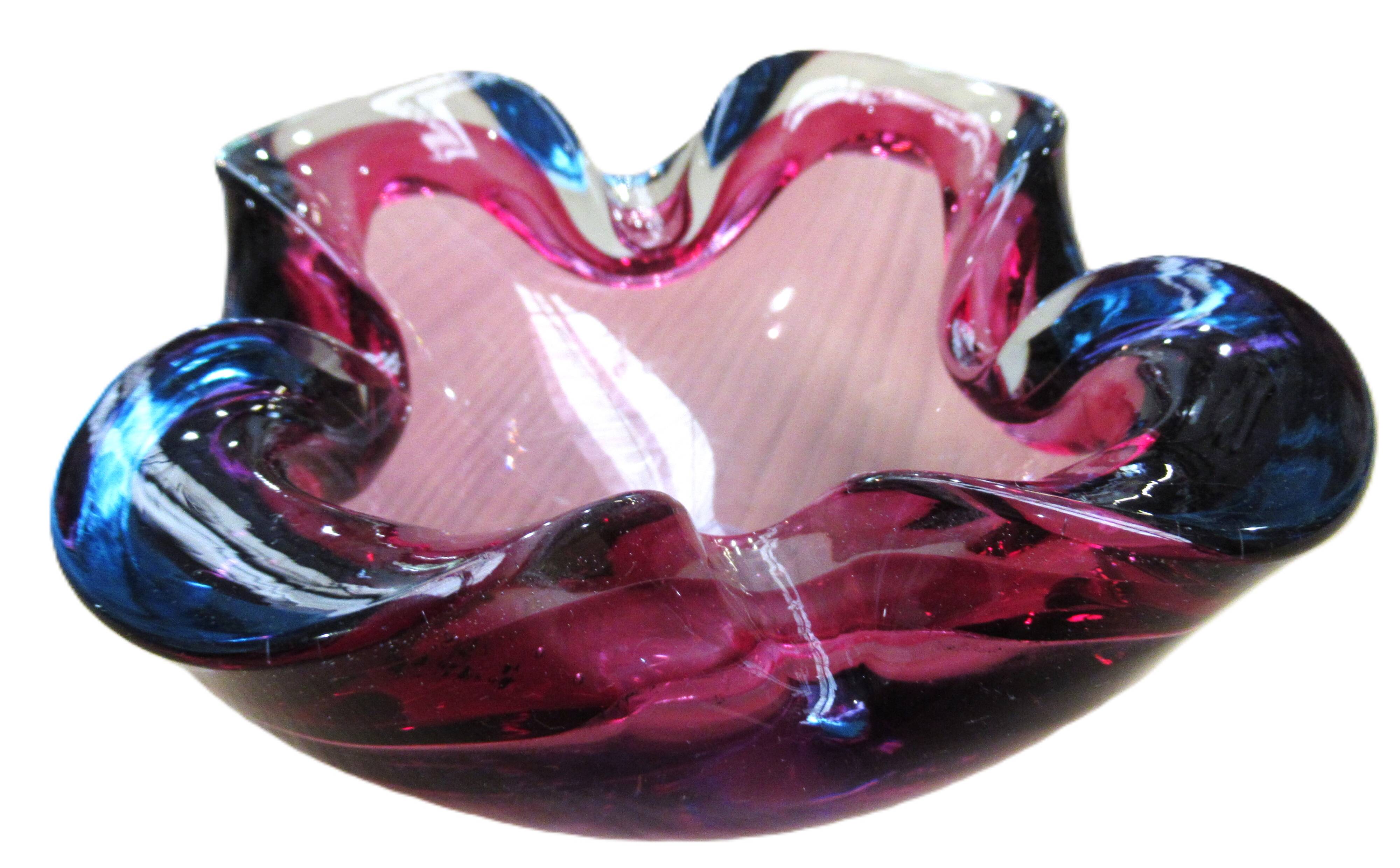 Ashtray or bowl in Murano glass Sommerso Italy, 1960s