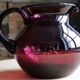 Large blown glass pitcher with bubbles in amethyst / violet.