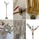 Vintage brass floor lamp with 3 lights, 1960s