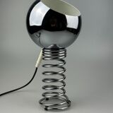 60s 70s table lamp ball lamp spring chrome metal space age design