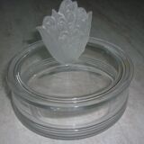 Boite ronde en verre avec couvercle et bouchon muguet de Ch. Dior
