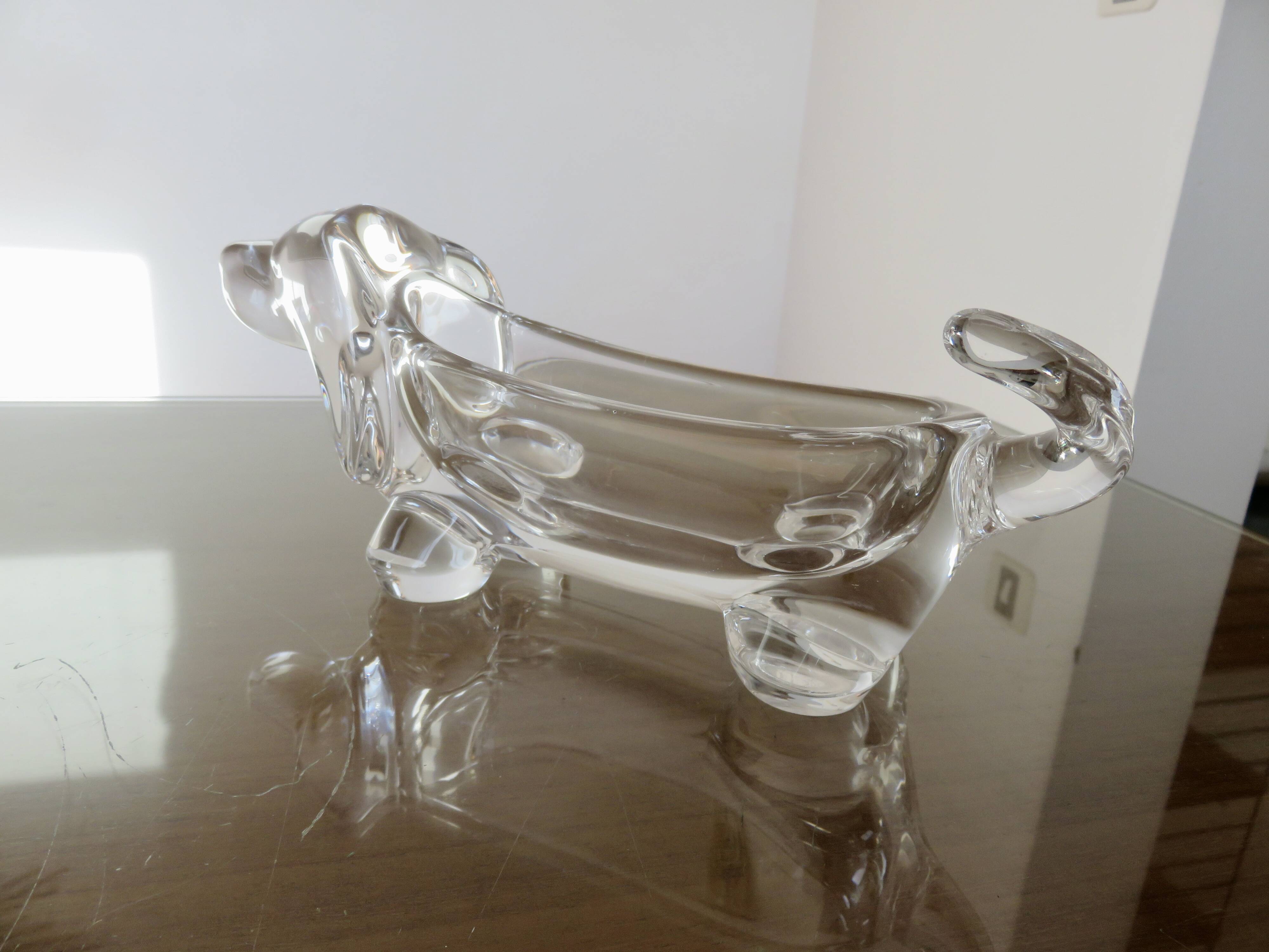 Crystal "dachshund" catchall, 1970