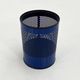 Blue perforated metal bin, 1980