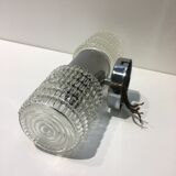 Wall lamp double lights chrome and glass 70s