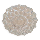 Round ashtray in chiseled glass