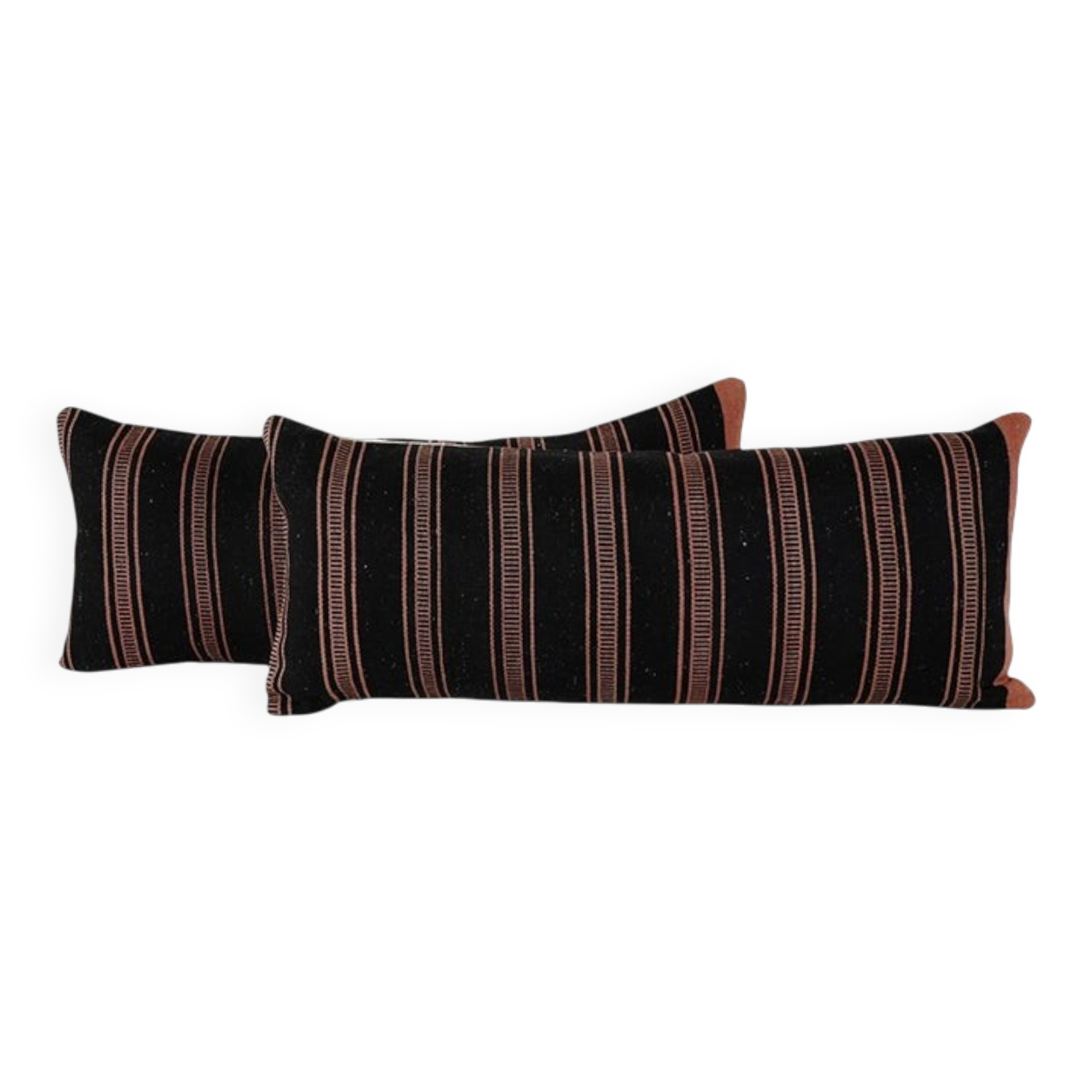 Lot de 2 housses de coussin kilim vintage 41x102 cm