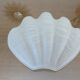 Wall lamp " shell " Art Deco brass and frosted glass 70s