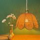 Vintage pendant light in natural materials