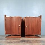 Pair of Art Deco mahogany bedsides