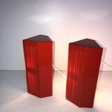 Pair of Ikea metal wall lights type V204 red