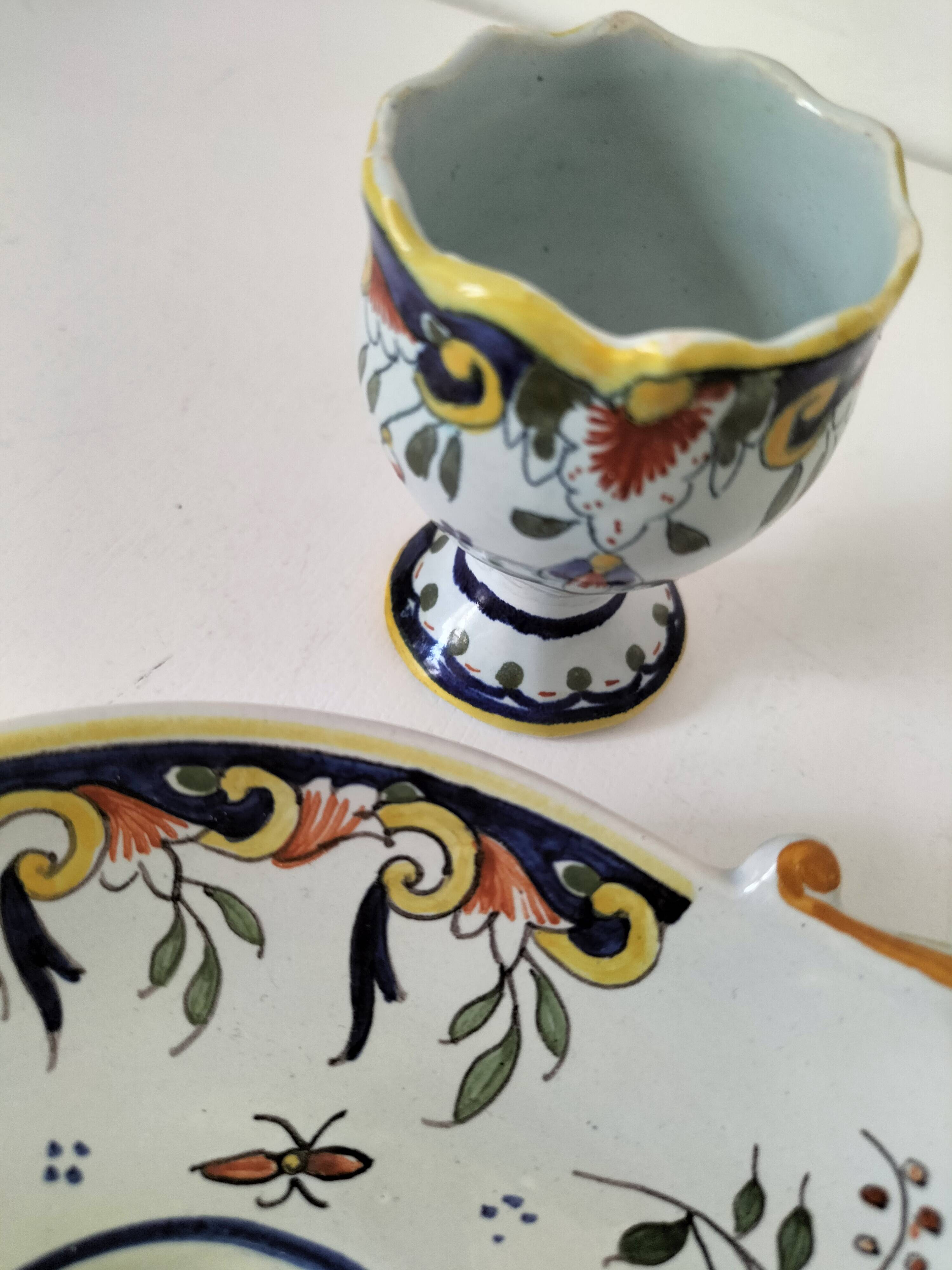 Geo Martel egg service Desvres no. 1687 – Lambrequin decoration