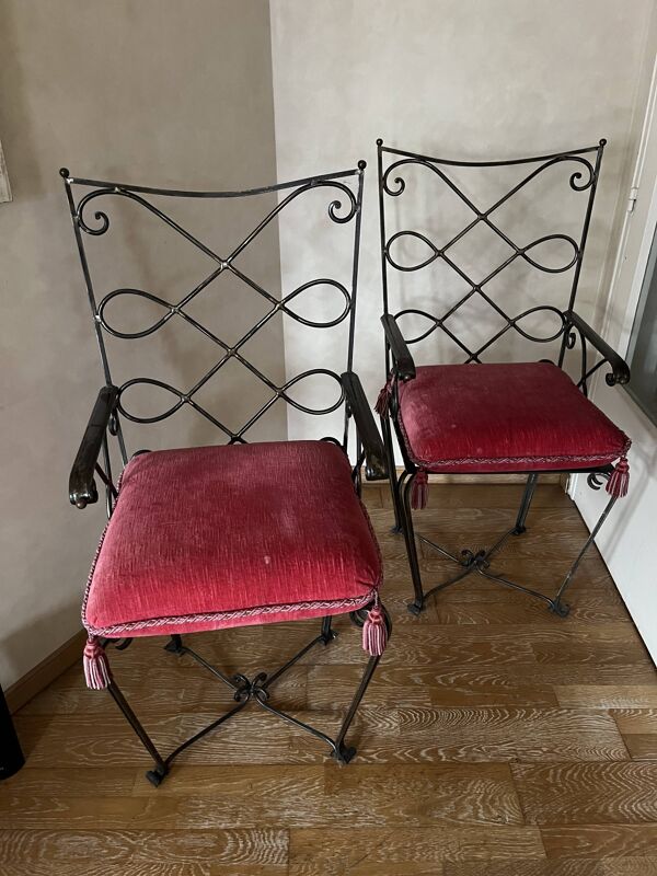 Fauteuils en fer forgé artisanal décoration