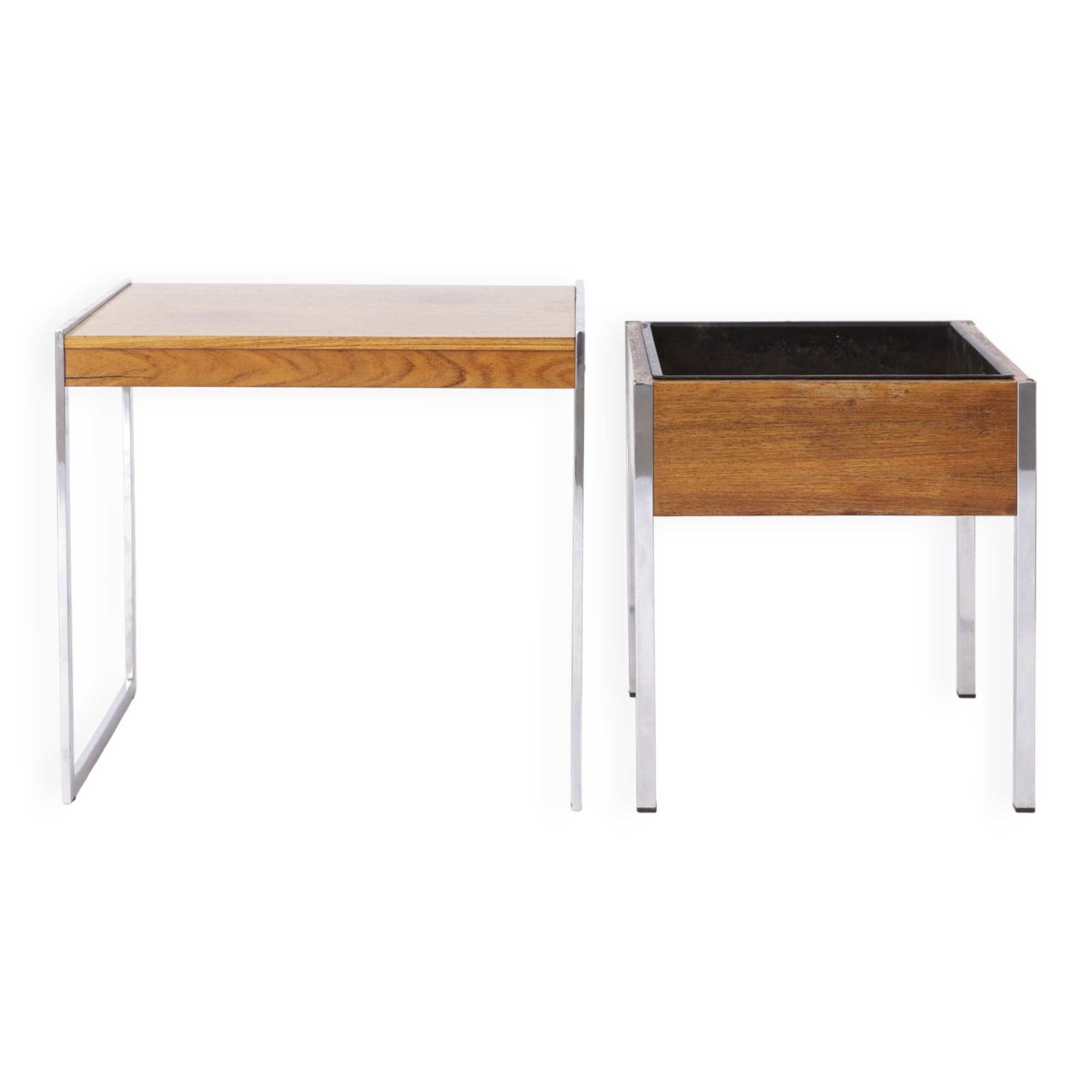 Vintage set, side table + flowers pot table, 1960s