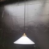 Opaline cone pendant light
