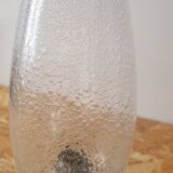 Metal and bubbled glass wall light