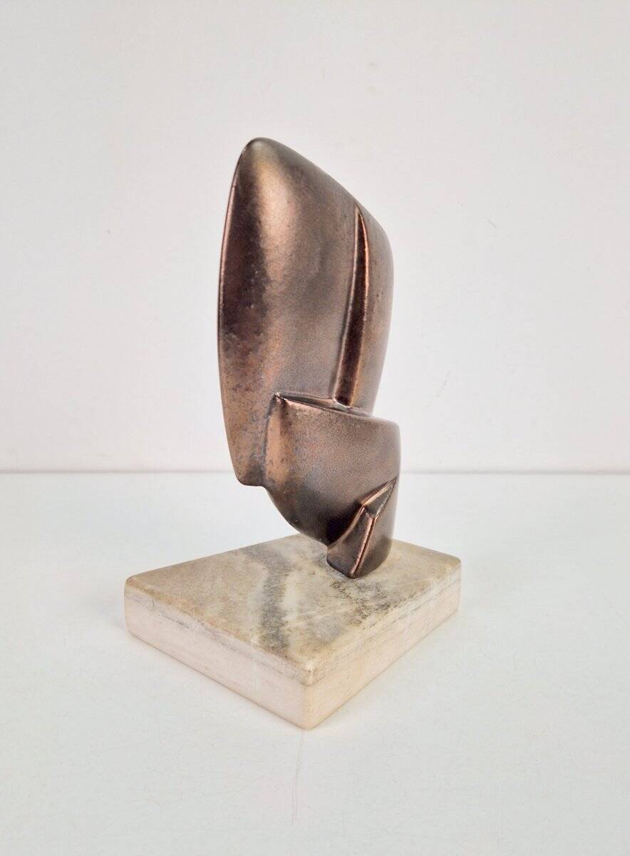 Sculpture abstraite vintage sur socle en marbre, années 1960